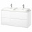 Доставка из Польши ANGSJON / BACKSJON szaf umyw z szufladami/umyw/baterie, polysk bialy/bialy imitacja marmuru, 122x49x71 cm ИКЕА-09521623, ЕВРОИКЕА Калининград
