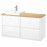 Доставка из Польши ANGSJON / BACKSJON szafka pod umyw/umywalka/bateria, polysk bialy/bambus, 122x49x71 cm ИКЕА-59528580, ЕВРОИКЕА Калининград
