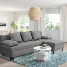 Доставка из Польши ⭐⭐⭐⭐⭐ ANGSTA Rozkladana sofa 3-osobowa, Z szezlongiem szary,ИКЕА-00501436, Евро Икеа Калининград