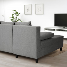 Доставка из Польши ⭐⭐⭐⭐⭐ ANGSTA Rozkladana sofa 3-osobowa, Z szezlongiem szary,ИКЕА-00501436, Евро Икеа Калининград