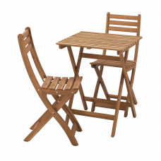 Доставка из Польши ASKHOLMEN stol ogrodowy i 2 skladane krzesla, ciemnobrazowy, 60x62 cm ИКЕА-79529098, ЕВРОИКЕА Калининград