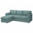 Доставка из Польши BARSLOV 3-os sofa rozkladana z szezlongiem, Tibbleby jasny szaroturkusowy ИКЕА-80530816, ЕВРОИКЕА Калининград