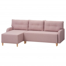 Доставка из Польши BASTUBO 3-местный диван-кровать с козеткой светло-розовый ИКЕА-20485628, ЕВРОИКЕА Калининград