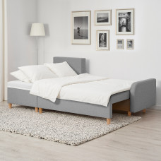 Доставка из Польши ⭐⭐⭐⭐⭐ BASTUBO 3-местный диван-кровать с козеткой светло-серый,ИКЕА-40485627, Евро Икеа Калининград