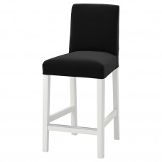 Доставка из Польши BERGMUND Барный стул со спинкой, белый/Djuparp темно-серый, 62 cm ИКЕА-89399765, ЕВРОИКЕА Калининград