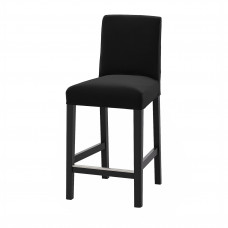 Доставка из Польши BERGMUND Барный стул со спинкой, черный/Djuparp темно-серый, 62 cm ИКЕА-39419638, ЕВРОИКЕА Калининград