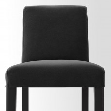 Доставка из Польши ⭐⭐⭐⭐⭐ BERGMUND Барный стул со спинкой, черный/Djuparp темно-серый, 62 cm,ИКЕА-39419638, Евро Икеа Калининград