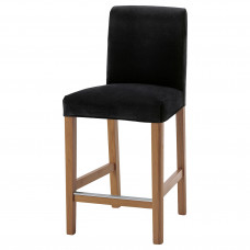 Доставка из Польши BERGMUND Барный стул со спинкой, имитация дуб/Дюпарп темно-серый, 62 cm ИКЕА-59399781, ЕВРОИКЕА Калининград