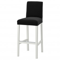 Доставка из Польши BERGMUND Барный стул со спинкой, белый/Djuparp темно-серый, 75 cm ИКЕА-09399769, ЕВРОИКЕА Калининград