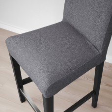 Доставка из Польши ⭐⭐⭐⭐⭐ BERGMUND Барный стул со спинкой, черный/Gunnared средний серый, 62 cm,ИКЕА-59384690, Евро Икеа Калининград