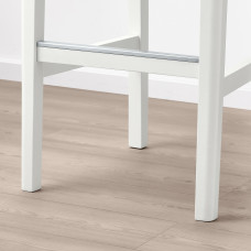 Доставка из Польши ⭐⭐⭐⭐⭐ BERGMUND Барный стул со спинкой, белый/Gunnared medium grey, 75 cm,ИКЕА-89384660, Евро Икеа Калининград