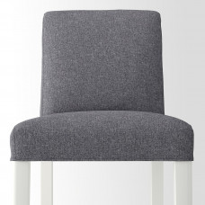 Доставка из Польши ⭐⭐⭐⭐⭐ BERGMUND Барный стул со спинкой, белый/Gunnared medium grey, 75 cm,ИКЕА-89384660, Евро Икеа Калининград