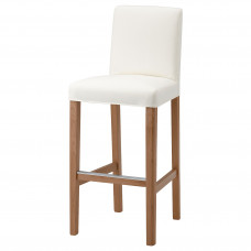 Доставка из Польши BERGMUND Барный стул со спинкой, имитация дуб/Inseros белый, 75 cm ИКЕА-99384674, ЕВРОИКЕА Калининград