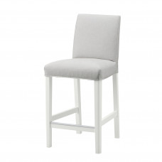Доставка из Польши BERGMUND Барный стул со спинкой, белый/оррста светло-серый, 62 cm ИКЕА-39388203, ЕВРОИКЕА Калининград