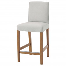 Доставка из Польши BERGMUND Барный стул со спинкой, имитация дуб/оррста светло-серый, 62 cm ИКЕА-49388207, ЕВРОИКЕА Калининград