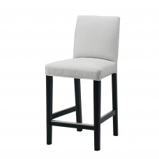 Доставка из Польши BERGMUND Барный стул со спинкой, черный/оррста светло-серый, 62 cm ИКЕА-89388173, ЕВРОИКЕА Калининград