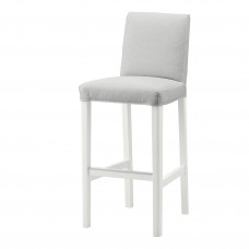 Доставка из Польши BERGMUND Барный стул со спинкой, белый/оррста светло-серый, 75 cm ИКЕА-09388191, ЕВРОИКЕА Калининград