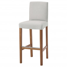 Доставка из Польши BERGMUND Барный стул со спинкой, имитация дуб/оррста светло-серый, 75 cm ИКЕА-59388136, ЕВРОИКЕА Калининград