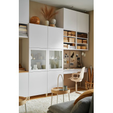 Доставка из Польши ⭐⭐⭐⭐⭐ BESTA regal/szklane drzwi, bialy Lappviken/Sindvik biale szklo przezroczyste, 120x42x193 cm,ИКЕА-29059448, Евро Икеа Калининград