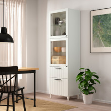 Доставка из Польши ⭐⭐⭐⭐⭐ BESTA regal/szklane drzwi, bialy/Sutterviken/Kabbarp biale szklo przezroczyste, 60x42x202 cm,ИКЕА-09412558, Евро Икеа Калининград