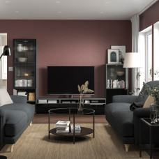 Доставка из Польши ⭐⭐⭐⭐⭐ BESTA kombinacja na TV/szklane drzwi, ciemnoszary Lappviken/Fallsvik antracyt, 300x42x193 cm,ИКЕА-09556052, Евро Икеа Калининград