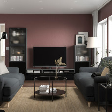 Доставка из Польши ⭐⭐⭐⭐⭐ BESTA kombinacja na TV/szklane drzwi, ciemnoszary Lappviken/Fallsvik antracyt, 300x42x193 cm,ИКЕА-09556052, Евро Икеа Калининград
