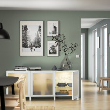 Доставка из Польши ⭐⭐⭐⭐⭐ BESTA kombinacja z drzwiami, bialy Glassvik/Stubbarp/biel/jasna zielen szklo matowe, 180x42x74 cm,ИКЕА-69488814, Евро Икеа Калининград
