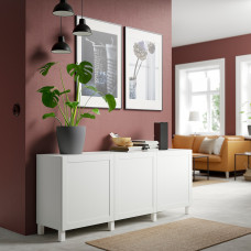 Доставка из Польши ⭐⭐⭐⭐⭐ BESTA kombinacja z drzwiami, bialy/Hanviken/Stubbarp bialy, 180x42x74 cm,ИКЕА-49139741, Евро Икеа Калининград
