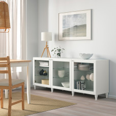 Доставка из Польши ⭐⭐⭐⭐⭐ BESTA kombinacja z drzwiami, bialy/Ostvik/Kabbarp biale szklo przezroczyste, 180x42x74 cm,ИКЕА-29384903, Евро Икеа Калининград
