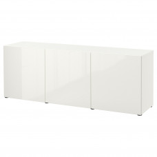 Доставка из Польши BESTA kombinacja z drzwiami, bialy/Selsviken polysk/biel, 180x42x65 cm ИКЕА-29324990, ЕВРОИКЕА Калининград