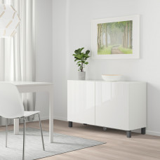 Доставка из Польши ⭐⭐⭐⭐⭐ BESTA kombinacja z drzwiami, bialy/Selsviken/Stubbarp ciemnoszary, 120x40x74 cm,ИКЕА-99424397, Евро Икеа Калининград