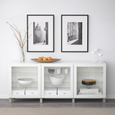 Доставка из Польши ⭐⭐⭐⭐⭐ BESTA kombinacja z drzwiami, bialy/Sindvik/Stubbarp bezowy, 180x40x74 cm,ИКЕА-29424447, Евро Икеа Калининград