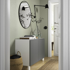 Доставка из Польши ⭐⭐⭐⭐⭐ BESTA kombinacja z drzwiami, bialy/Vasterviken/Stubbarp ciemnoszary, 120x42x74 cm,ИКЕА-79421432, Евро Икеа Калининград