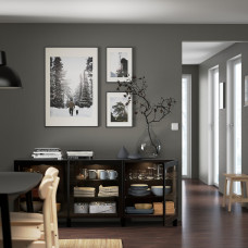 Доставка из Польши ⭐⭐⭐⭐⭐ BESTA kombinacja z drzwiami, czarnybraz/Glassvik/Stubbarp czarne/przezroczyste szklo, 180x42x74 cm,ИКЕА-99139913, Евро Икеа Калининград