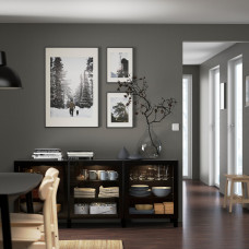 Доставка из Польши ⭐⭐⭐⭐⭐ BESTA kombinacja z drzwiami, czarnybraz/Glassvik/Stubbarp czarne/przezroczyste szklo, 180x42x74 cm,ИКЕА-99139913, Евро Икеа Калининград