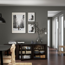 Доставка из Польши ⭐⭐⭐⭐⭐ BESTA kombinacja z drzwiami, czarnybraz/Sindvik czarnobrazowe szklo przezroczyste, 180x42x65 cm,ИКЕА-39325036, Евро Икеа Калининград