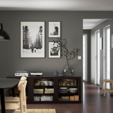 Доставка из Польши ⭐⭐⭐⭐⭐ BESTA kombinacja z drzwiami, czarnybraz/Sindvik czarnobrazowe szklo przezroczyste, 180x42x65 cm,ИКЕА-39325036, Евро Икеа Калининград