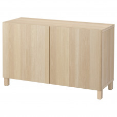 Доставка из Польши BESTA kombinacja z drzwiami, dab bejcowany na bialo/Lappviken/Stubbarp dab bejcowany na bialo, 120x42x74 cm ИКЕА-29209829, ЕВРОИКЕА Калининград