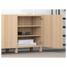 Доставка из Польши ⭐⭐⭐⭐⭐ BESTA kombinacja z drzwiami, dab bejcowany na bialo/Lappviken/Stubbarp dab bejcowany na bialo, 180x42x74 cm,ИКЕА-49139722, Евро Икеа Калининград