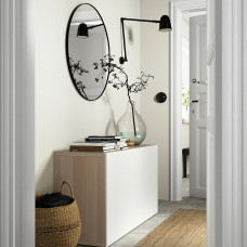 Доставка из Польши ⭐⭐⭐⭐⭐ BESTA kombinacja z drzwiami, dab bejcowany na bialo/Laxviken bialy, 120x42x65 cm,ИКЕА-19324556, Евро Икеа Калининград