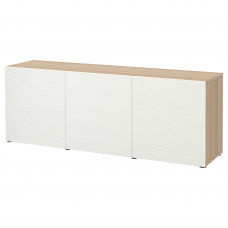 Доставка из Польши BESTA kombinacja z drzwiami, dab bejcowany na bialo/Laxviken bialy, 180x42x65 cm ИКЕА-29325008, ЕВРОИКЕА Калининград