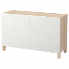 Доставка из Польши BESTA kombinacja z drzwiami, dab bejcowany na bialo/Laxviken/Stubbarp bialy, 120x42x74 cm ИКЕА-79209997, ЕВРОИКЕА Калининград