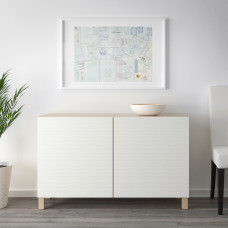 Доставка из Польши ⭐⭐⭐⭐⭐ BESTA kombinacja z drzwiami, dab bejcowany na bialo/Laxviken/Stubbarp bialy, 120x42x74 cm,ИКЕА-79209997, Евро Икеа Калининград