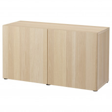 Доставка из Польши BESTA kombinacja z drzwiami, dab bejcowany na bialo/Lappviken dab bejcowany na bialo, 120x42x65 cm ИКЕА-29324532, ЕВРОИКЕА Калининград
