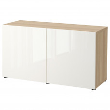 Доставка из Польши BESTA kombinacja z drzwiami, dab bejcowany na bialo/Selsviken polysk/biel, 120x42x65 cm ИКЕА-19324603, ЕВРОИКЕА Калининград