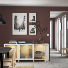 Доставка из Польши ⭐⭐⭐⭐⭐ BESTA kombinacja z drzwiami, dab bejcowany na bialo Glassvik/Stubbarp/biel/jasna zielen szklo matowe, 180x42x74 cm,ИКЕА-19488816, Евро Икеа Калининград