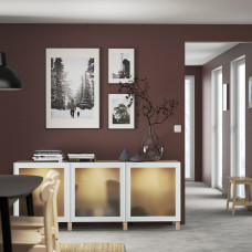Доставка из Польши ⭐⭐⭐⭐⭐ BESTA kombinacja z drzwiami, dab bejcowany na bialo Glassvik/Stubbarp/biel/jasna zielen szklo matowe, 180x42x74 cm,ИКЕА-19488816, Евро Икеа Калининград
