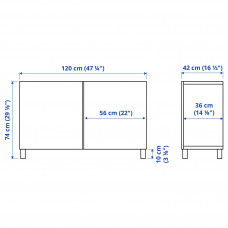 Доставка из Польши ⭐⭐⭐⭐⭐ BESTA kombinacja z drzwiami, czarnybraz/Hedeviken/Stubbarp okl deb, 120x42x74 cm,ИКЕА-49421424, Евро Икеа Калининград