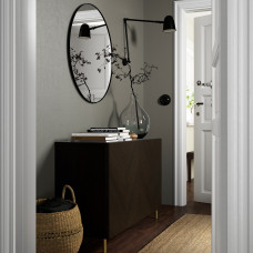 Доставка из Польши ⭐⭐⭐⭐⭐ BESTA kombinacja z drzwiami, czarnybraz Hedeviken/Osarp/ciemnobrazowy bejcowana okleina debowa, 120x42x74 cm,ИКЕА-19417367, Евро Икеа Калининград