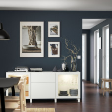 Доставка из Польши ⭐⭐⭐⭐⭐ BESTA kombinacja z szufladami, bialy Lappviken/Sindvik/Stubbarp biale szklo przezroczyste, 180x42x74 cm,ИКЕА-29412675, Евро Икеа Калининград
